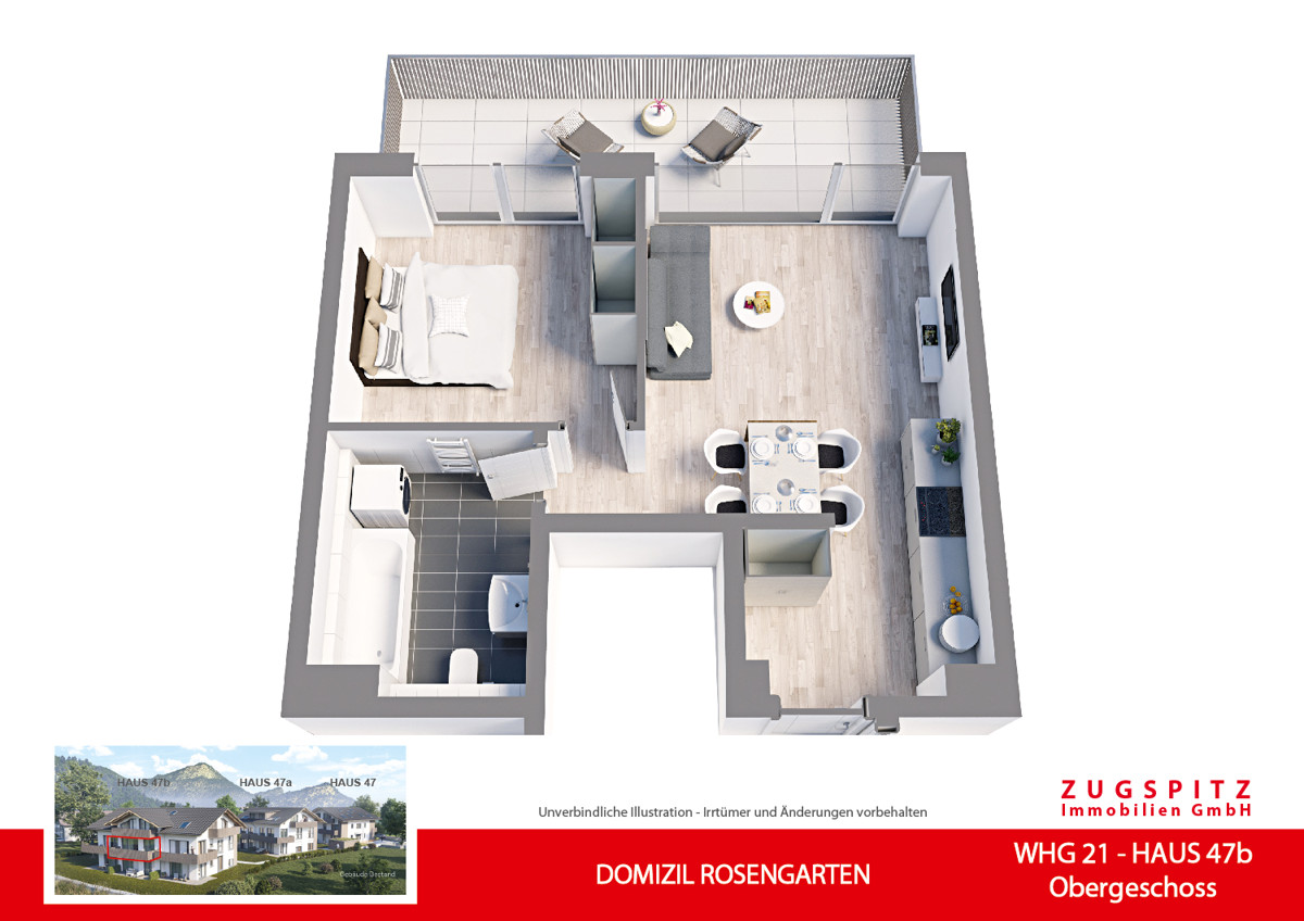 DOMIZIL ROSENGARTEN -2 Zi Wohnung -WHG21 - WHG-21_§D Grundriss (9447)