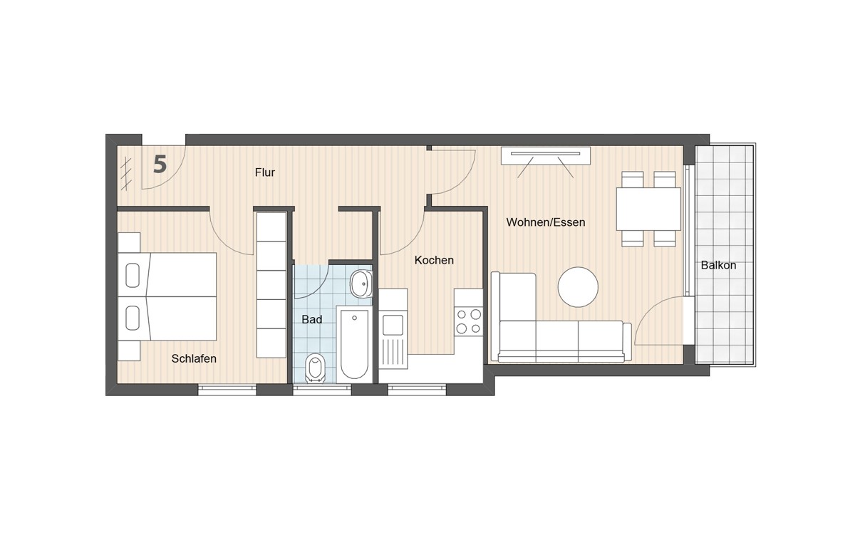 2 Zimmer Wohnung in Wohn-und Geschäftshaus in Ostfildern-Scharnhausen - WE 05 (9983)
