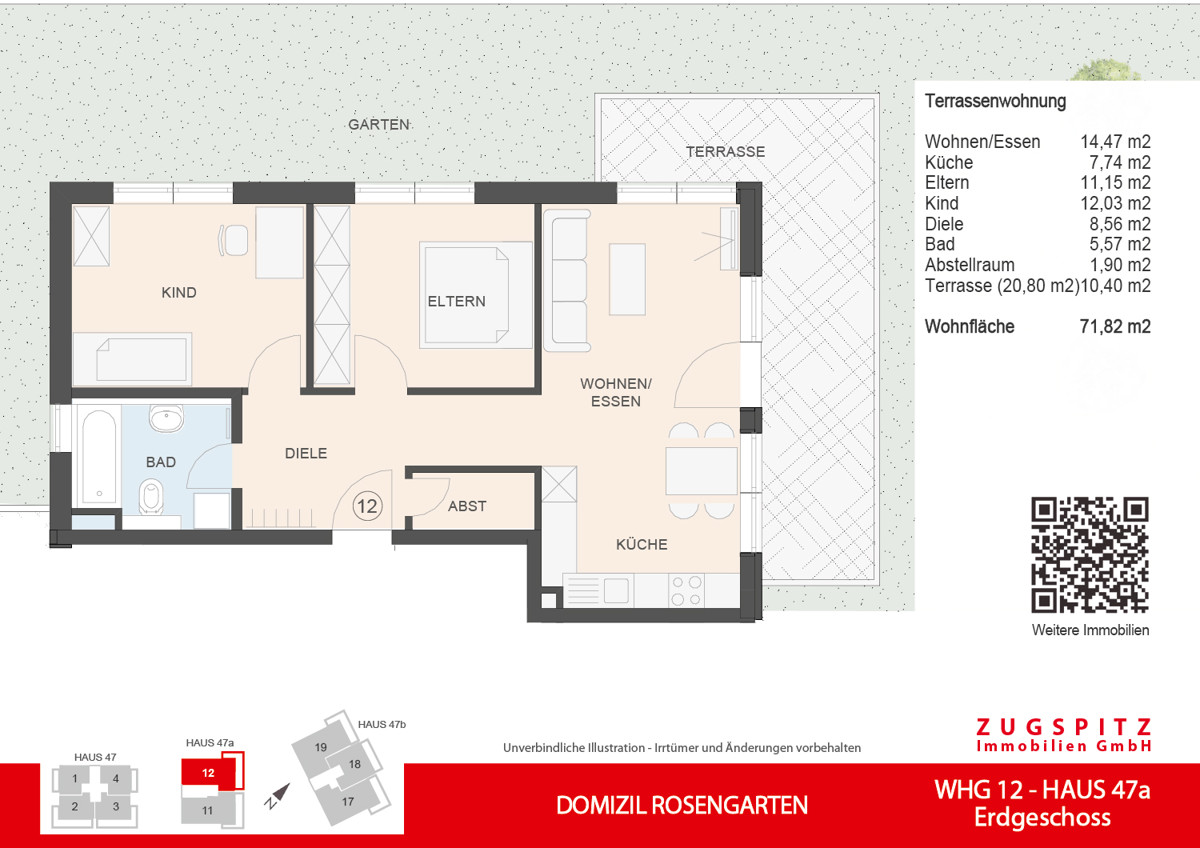 DOMIZIL ROSENGARTEN -3 Zi MIT FERIENWOHNUNG NUTZUNG -WHG12 - WHG-12_2D Grundriss (10453)
