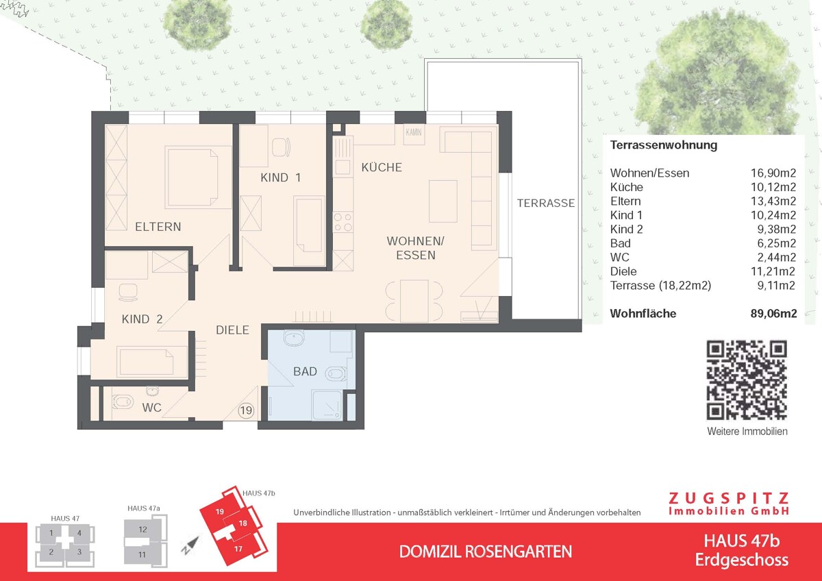 DOMIZIL ROSENGARTEN -3 Zi Wohnung -WHG19 - WHG 19 Grundriss 2D (12893)