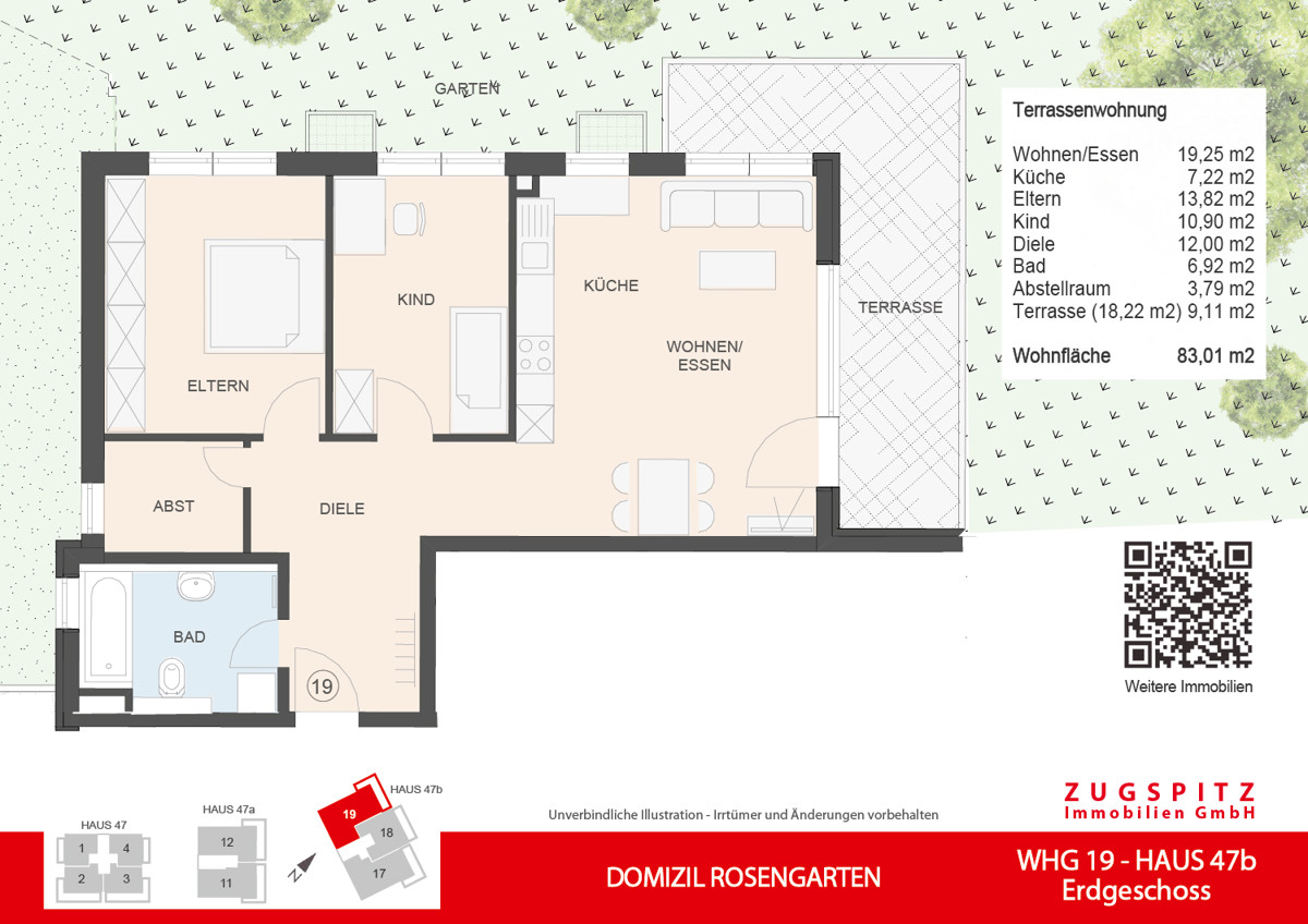 DOMIZIL ROSENGARTEN -3 Zi Wohnung -WHG19 - WHG-19_2D Grundriss (9435)