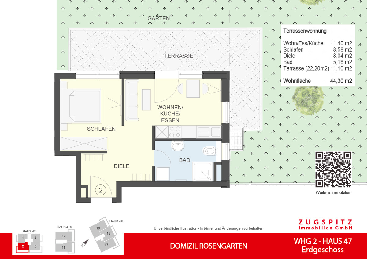 DOMIZIL ROSENGARTEN -2 Zi MIT FERIENWOHNUNG NUTZUNG -WHG02 - WHG-2_2D Grundriss (10389)