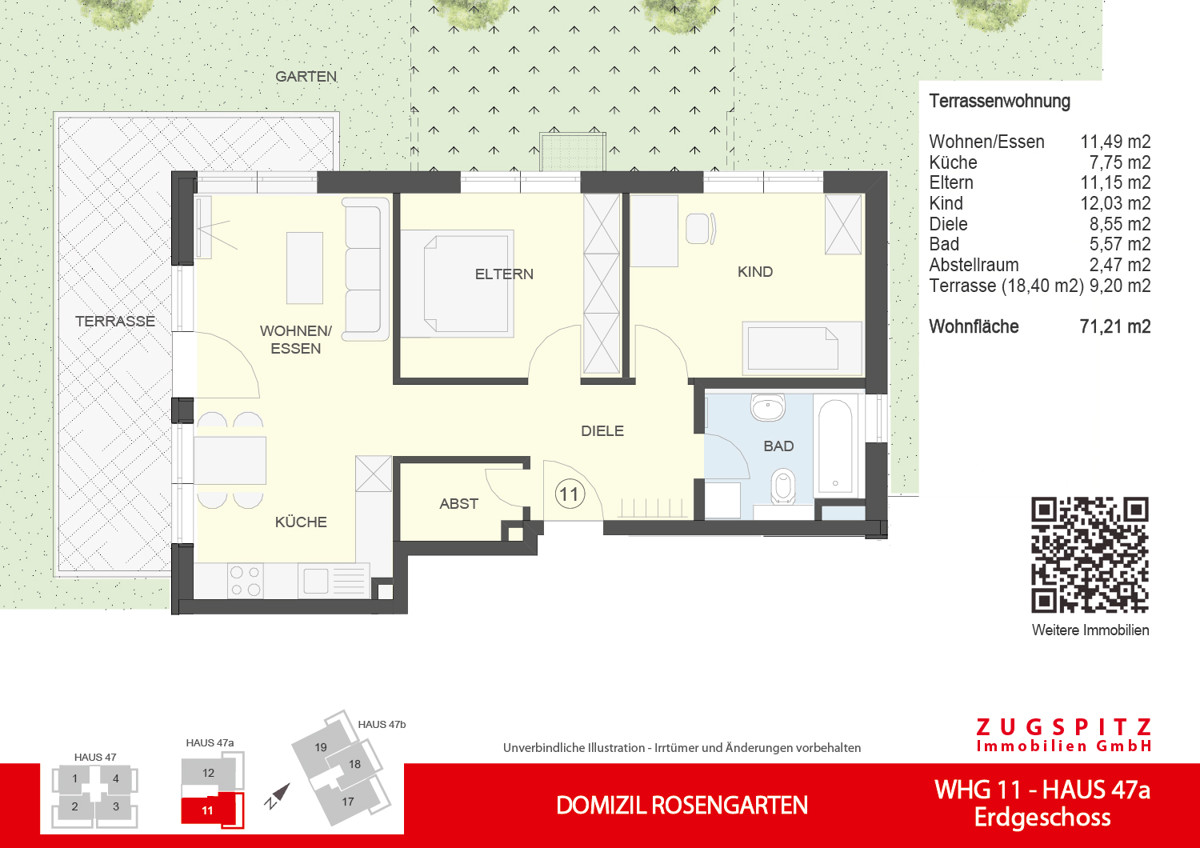 DOMIZIL ROSENGARTEN -3 Zi MIT FERIENWOHNUNG NUTZUNG -WHG11 - WHG-11_2D Grundriss (10447)