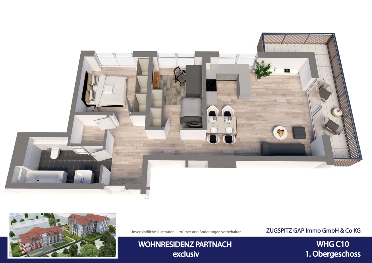 WOHNRESIDENZ PARTNACH - 3 Zi Wohnung - C10 - Animation C10 (10795)