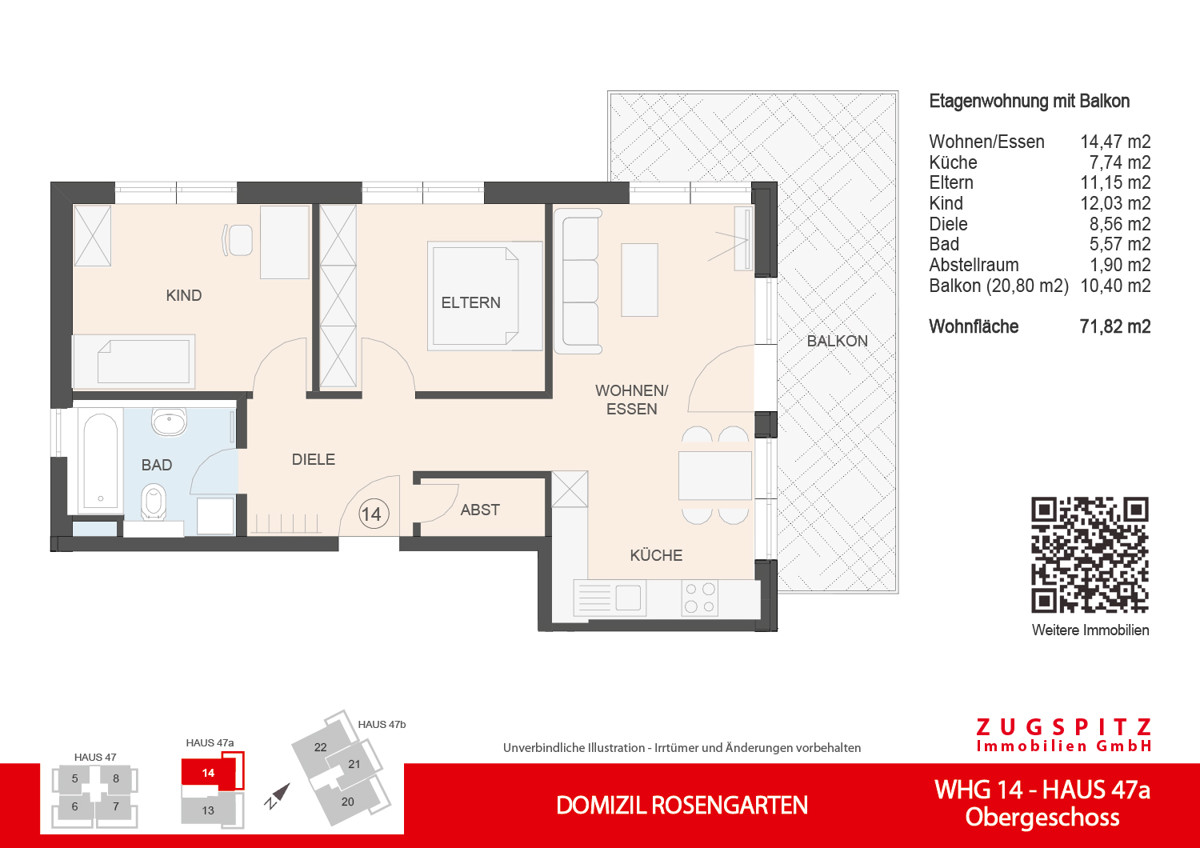 DOMIZIL ROSENGARTEN -3 Zi MIT FERIENWOHNUNG NUTZUNG -WHG14 - WHG-2D Grundriss (10468)