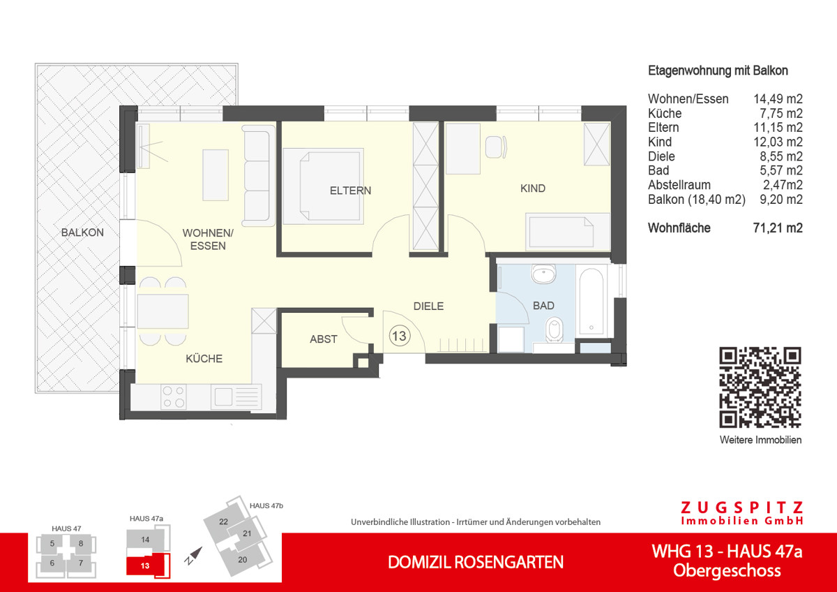 DOMIZIL ROSENGARTEN -3 Zi MIT FERIENWOHNUNG NUTZUNG -WHG13 - WHG-13_2D Grundriss (10459)