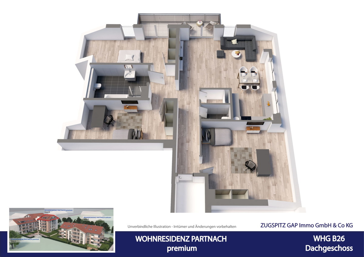 WOHNRESIDENZ PARTNACH - 4 Zi Wohnung - B26 - Animation B26 (10660)