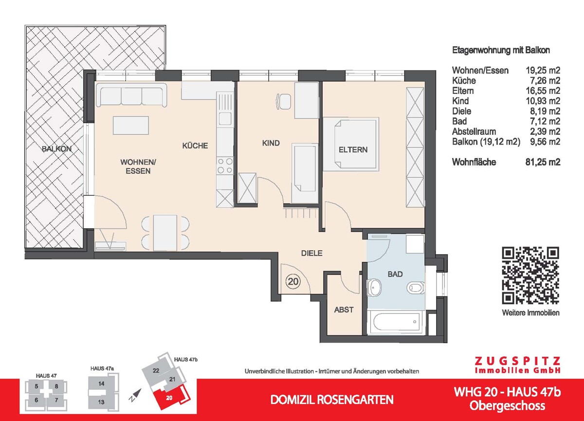 DOMIZIL ROSENGARTEN -3 Zi Wohnung -WHG20 - WHG 20 Grundriss 2D (12902)