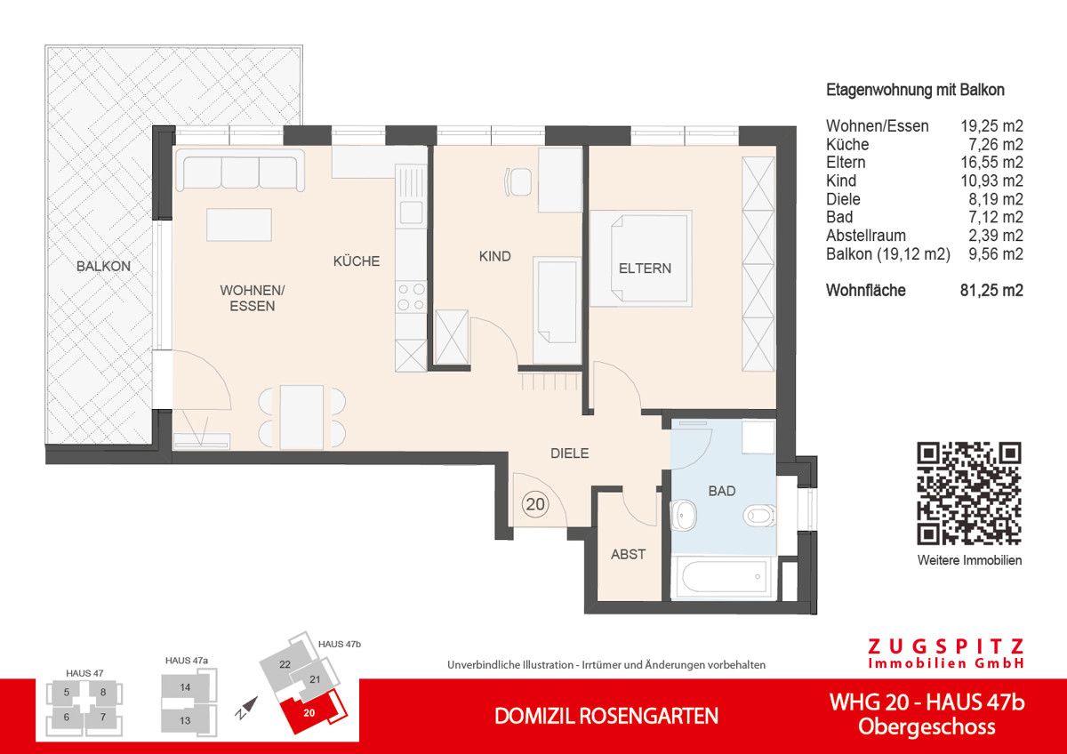 DOMIZIL ROSENGARTEN -3 Zi Wohnung -WHG20 - WHG-20_2D Grudnriss (9442)