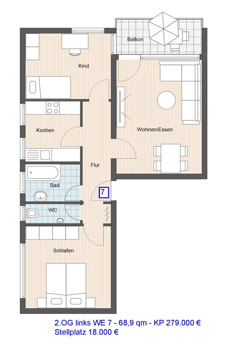 3 Zimmer Wohnung in Wohn-und Geschäftshaus in Ostfildern-Scharnhausen - 07_WE Expose Grundriss (10045)