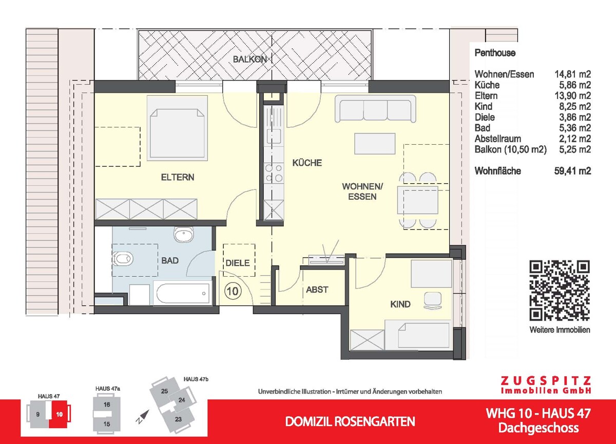 DOMIZIL ROSENGARTEN -3 Zi MIT FERIENWOHNUNG NUTZUNG -WHG10 - WHG 10 Grundriss 2D (12738)