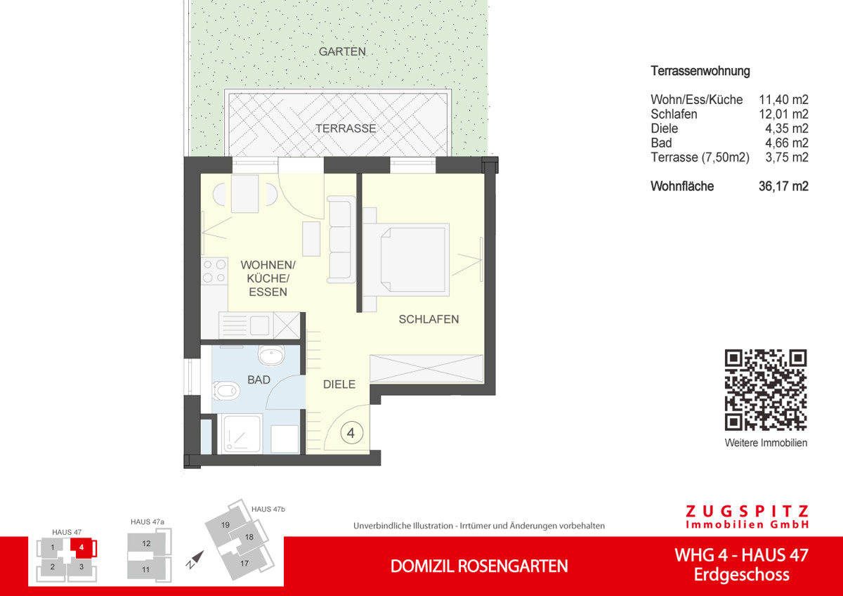 DOMIZIL ROSENGARTEN -2 Zi MIT FERIENWOHNUNG NUTZUNG -WHG04 - WHG-4_2D Grundriss (10405)