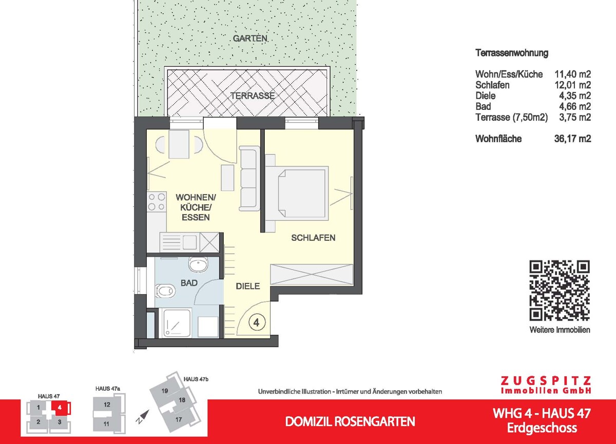 Domizil Rosengarten | 2.Zi. Terrassenwohnung | WHG04 - WHG 04 Grundriss 2D (14929)