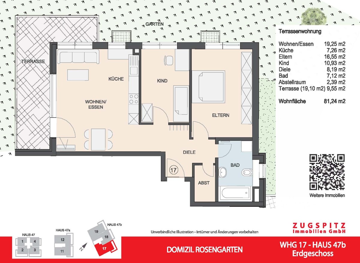 DOMIZIL ROSENGARTEN -3 Zi Wohnung -WHG17 - WHG 17 Grundriss 2D (12876)
