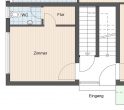 1 Zimmer Apartment in Wohn-und Geschäftshaus in Ostfildern-Scharnhausen - 2D Grundriss WC mit Dusche