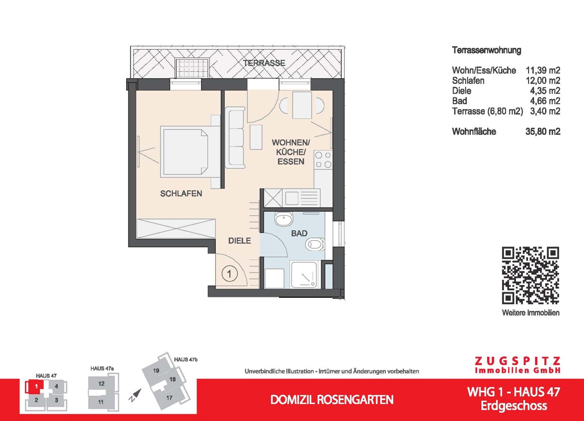 DOMIZIL ROSENGARTEN -2 Zi MIT FERIENWOHNUNG NUTZUNG -WHG01 - WHG 01 (13549)