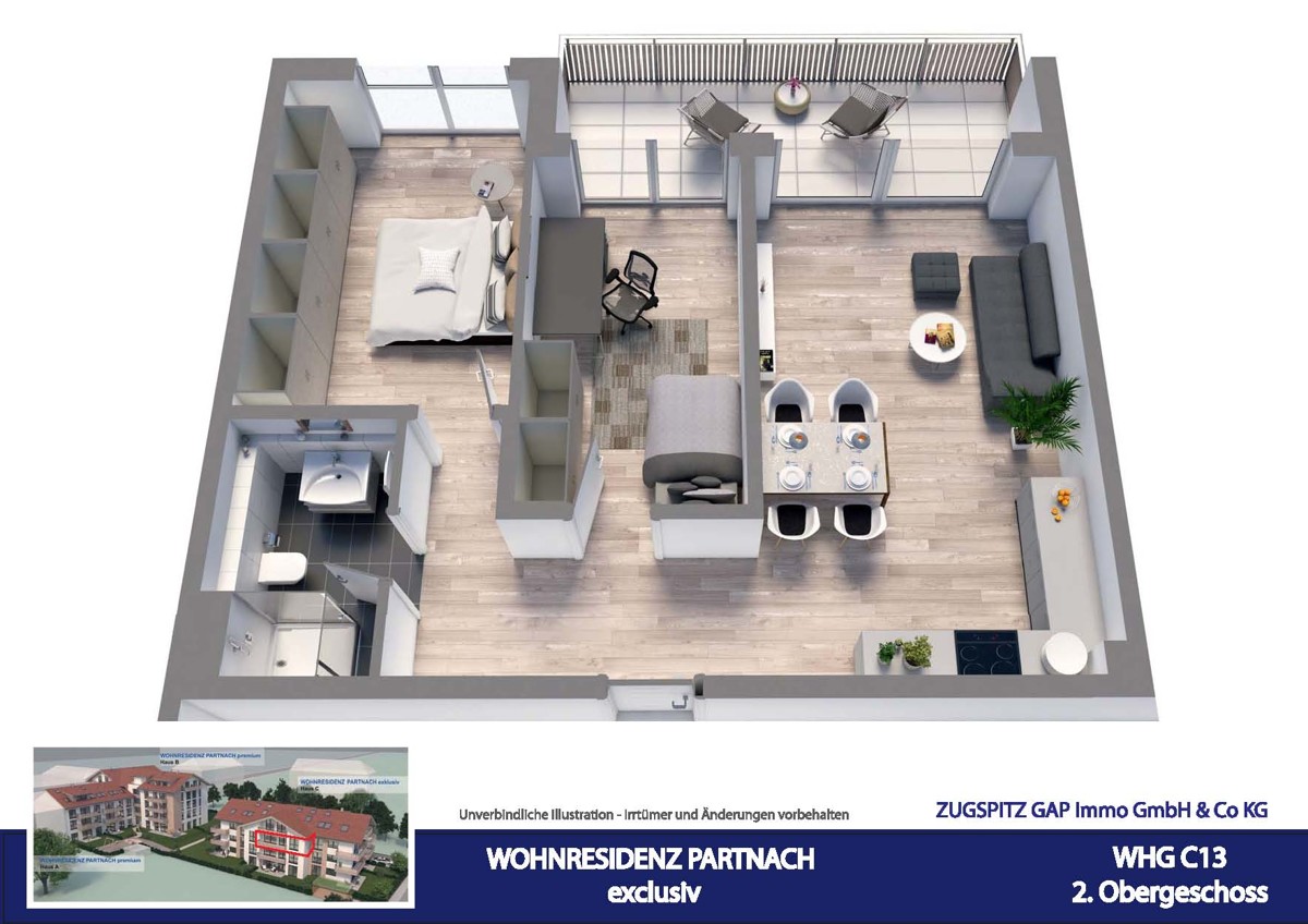 WOHNRESIDENZ PARTNACH - 3 Zi Wohnung - C13 - C13_3D Animation (13902)